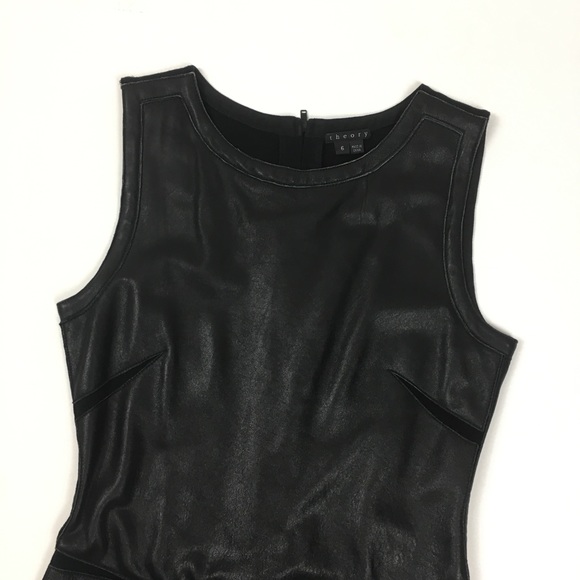 Theory dress leather paneled sheath sleeveless - Picture 5 of 8